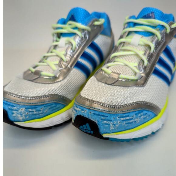 Adidas Womens Galaxy Elite Running Shoes Metallic Blue and Silver Size 8 - Picture 2 of 10